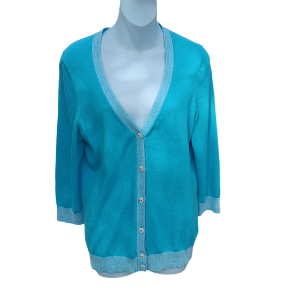 Tommy Hilfiger Cardigan Sweater Blue Size L